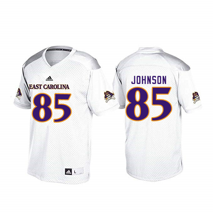 Men #85 Jonathan Johnson ECU Pirates College Football Jerseys Sale-White